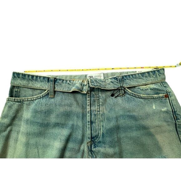 Zara Womens Cut Off Jean Shorts US 12 EU 44 Blue Denim Frayed 9794/004 NWOT - Picture 6 of 8